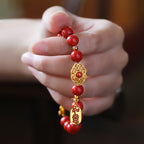 Cinnabar Ruyi & Fulu Bracelet Lucky Gift for Women-3