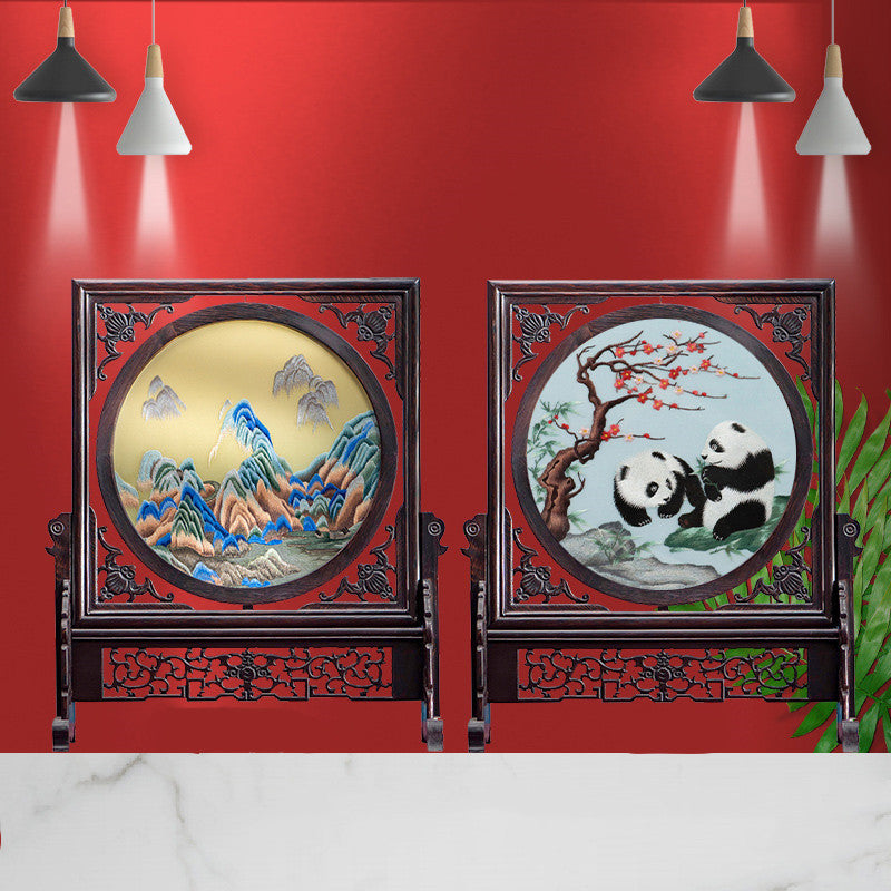 Suzhou Silk Hand Embroidery Art Handicraft Desktop Screen Ornaments-12