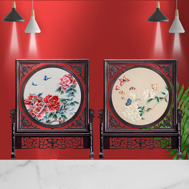 Suzhou Silk Hand Embroidery Art Handicraft Desktop Screen Ornaments-2