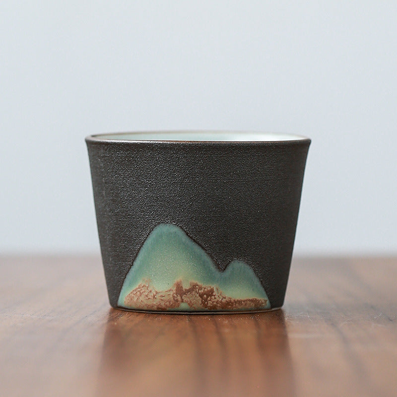 Vintage Stoneware Black Tea Cup Handmade Chinese Master Cup-2