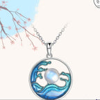 Silver Necklace Women's Sea Moon Chinese Style Jewelry