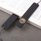 Antique wooden engraved bookmarks with peace knot design