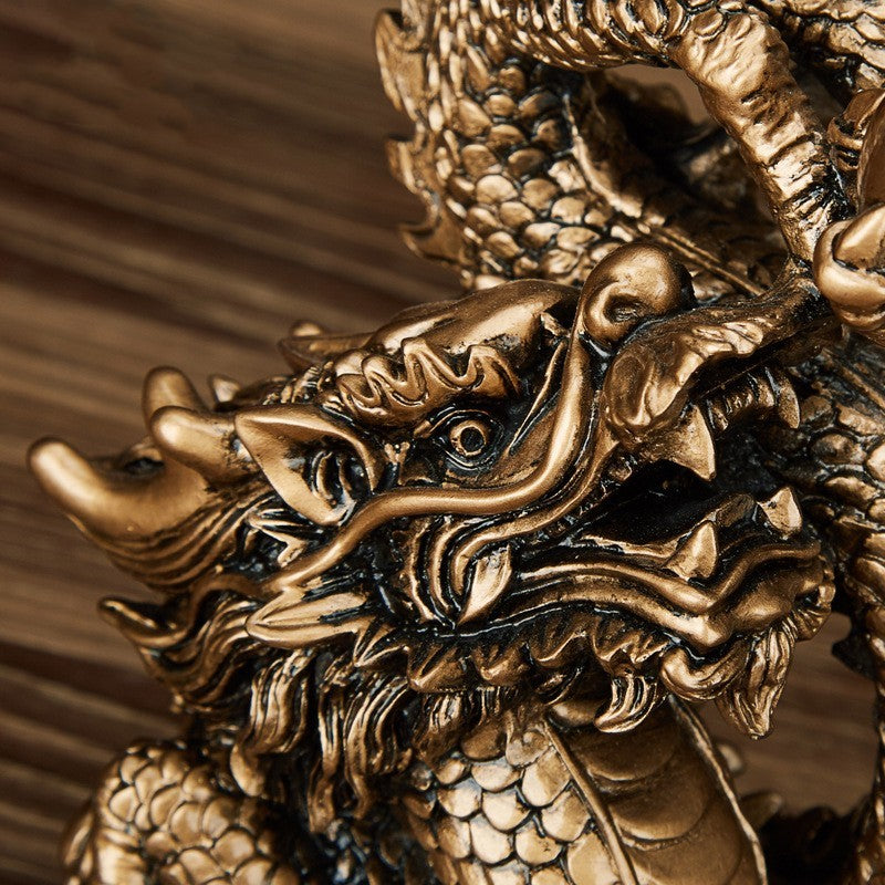 Fortune Home Decoration Golden Dragon Playing with Pearls Ornament