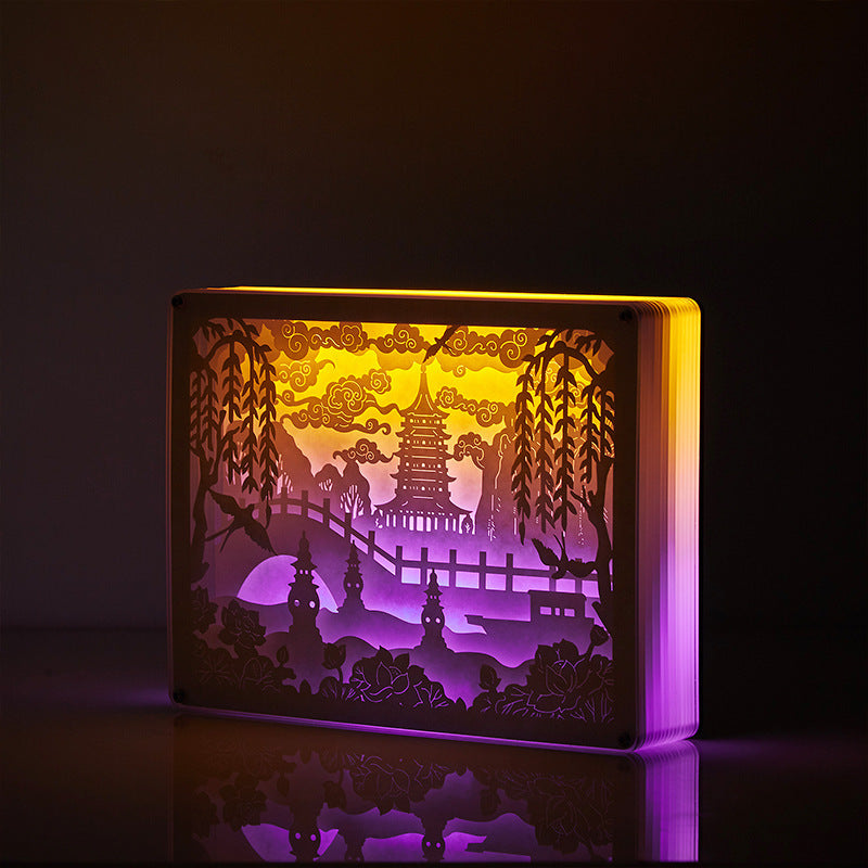 Eye Protection Hangzhou West Lake Paper Sculpture Night Light-3