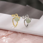 Trendy High-grade Cat Ring Simple Jade Ring