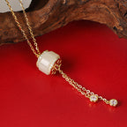 Hetian Jade White Jade Column As Right As Rain Necklace S925 Silver