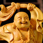 Buddha Bag Monk Boxwood Ornament