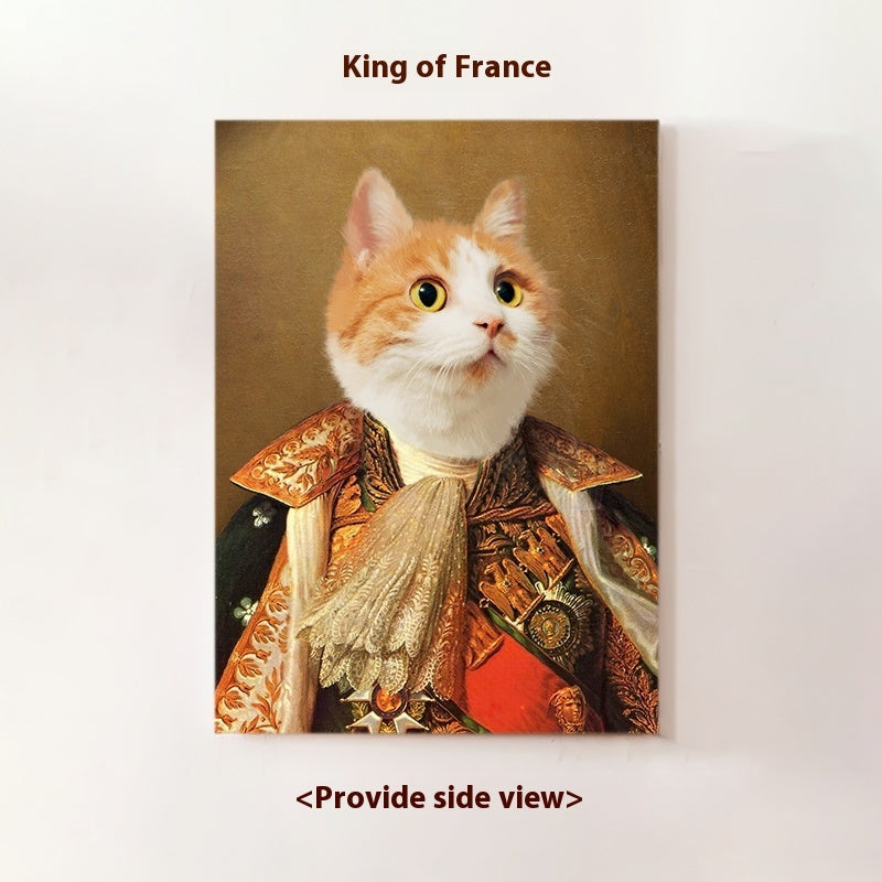 Cute Pet Into Oil Painting Cat Dog Head Custom Portrait