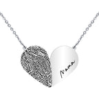 Sterling Silver Couple Necklace Custom Text