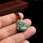 Natural Jadeite Bean Seed Buddha Jade Four Square Jade Pendant