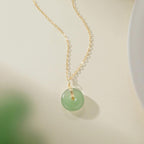 Natural Artificial Hetian Jade Pendant Safety Buckle Necklace