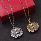 Personalized Engrave Name Date Sun Flower Necklace Fashion Custom Jewelry Gifts