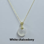 S925 Sterling Silver Fu Character Hetian Jade Peace Buckle Necklace