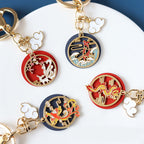 Retro Window Lattice National Trend Koi Keychain-1