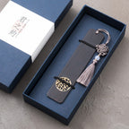Antique wooden engraved bookmarks with peace knot design