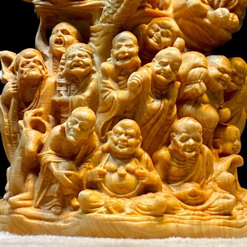 Thuja Wooden Carving Eighteen Arhat Ornament