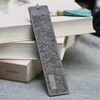 Graduation Gift Vintage Tassel Mountain Sea Carving Mahogany Bookmarks