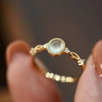 Women's Natural Jade Open Ring