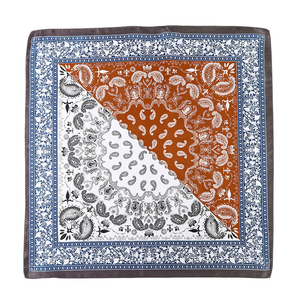 Multi-purpose Square Scarf Classic Color Vintage Scarf Business All-matching Silk Scarf