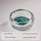 High-grade Turquoise Crystal Glass Ashtray