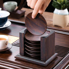 Ebony Solid Wood Tea Coasters Bracket Insulation Pad