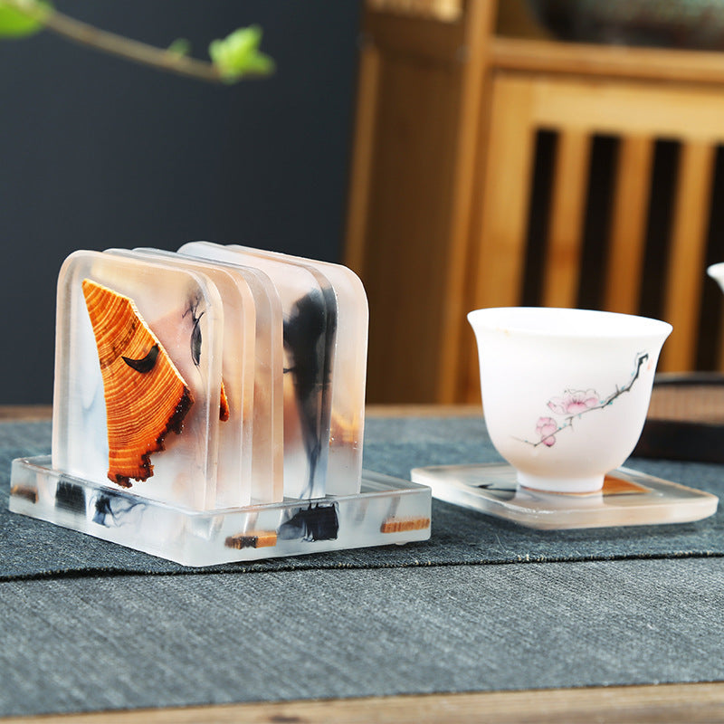 Resin Pine Ink Coasters Tea Utensils Household