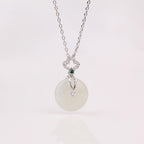 S925 Sterling Silver Necklace New Chinese Style Natural Hetian Jade