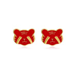 Sweet Temperament Diamond Little Tiger Earrings Chinese Zodiac