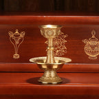 Tibetan Dharma Protector Cup Eight Auspicious Carved Tribute Cups