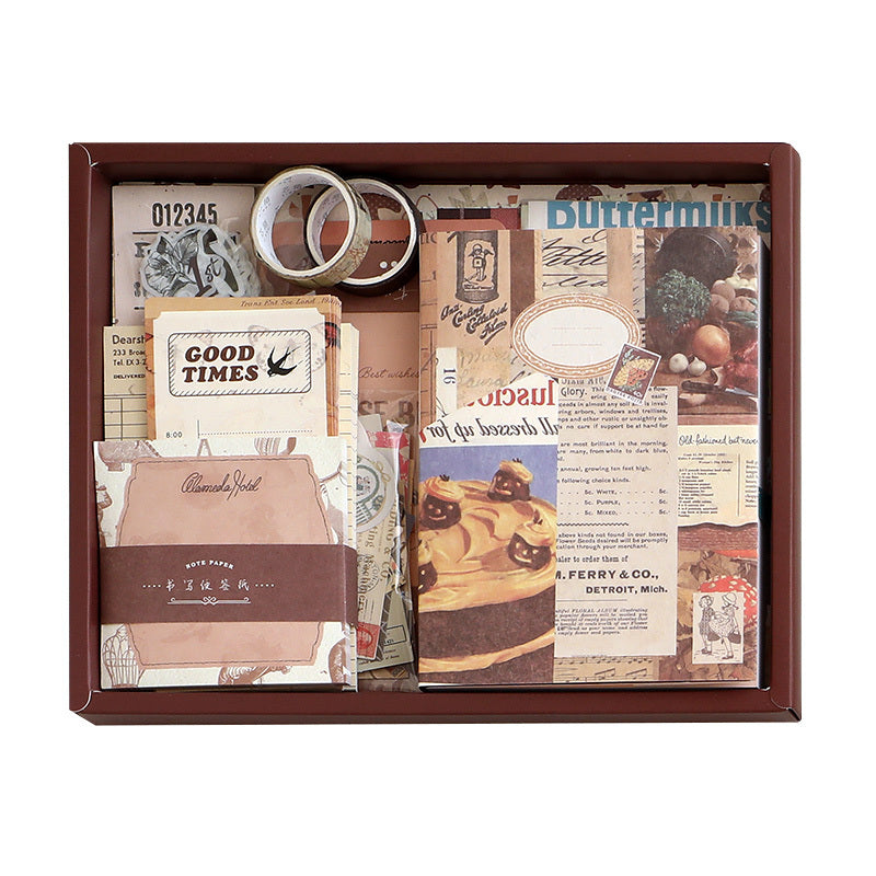 Retro Gift Box 155-piece Set Ins Gift Box Notebook Tape Sticker Set