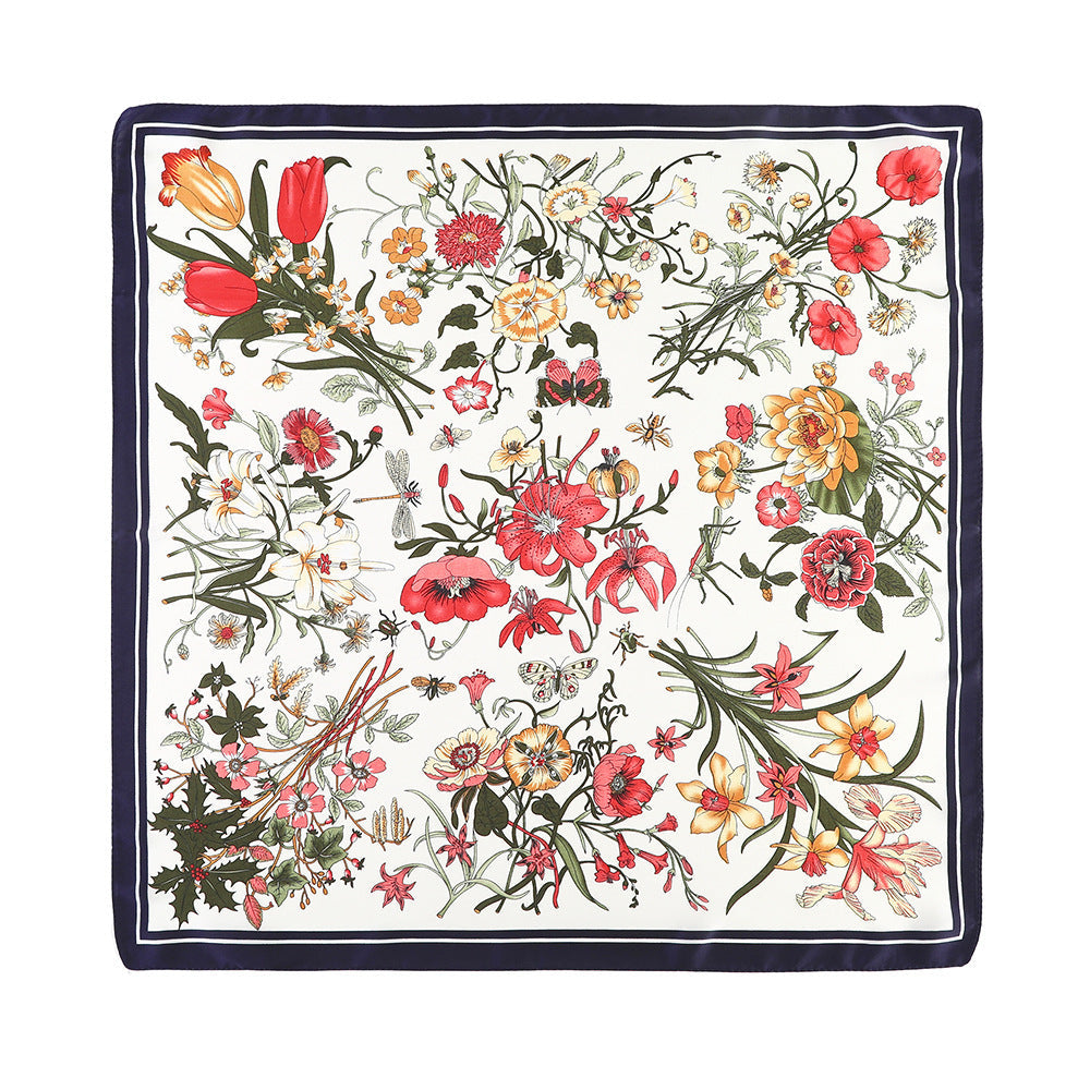 Multi-purpose Square Scarf Classic Color Vintage Scarf Business All-matching Silk Scarf