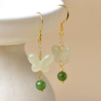 Women's Fashion Butterfly Hetian Jade Earrings