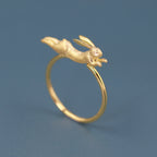 Jade Rabbit Ring In Sterling Silver Lovely