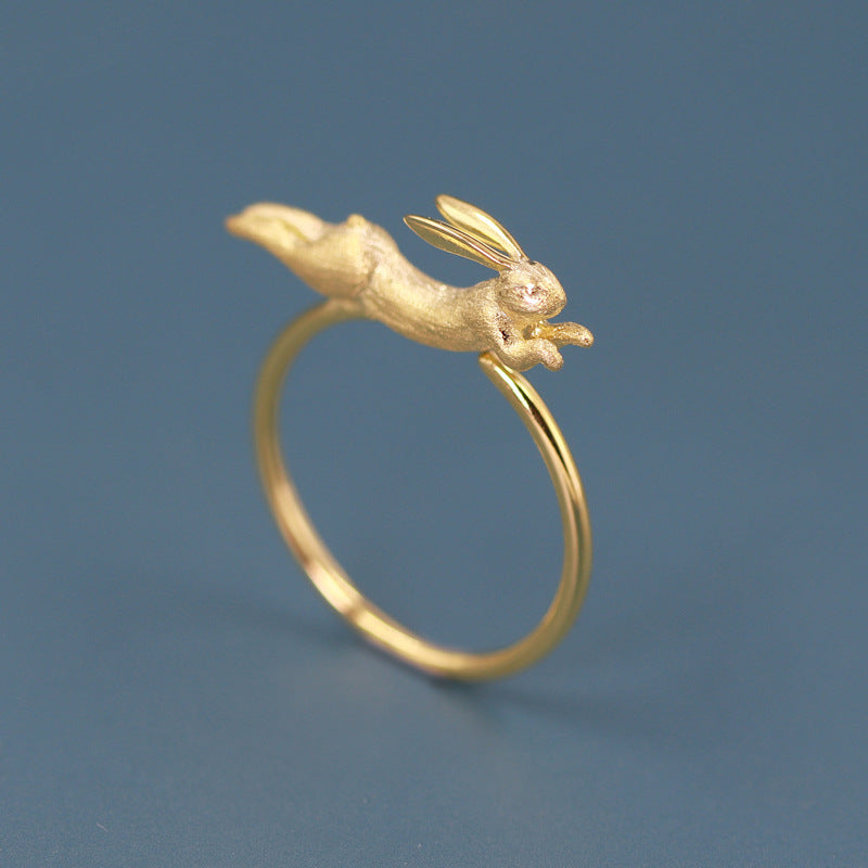 Jade Rabbit Ring In Sterling Silver Lovely
