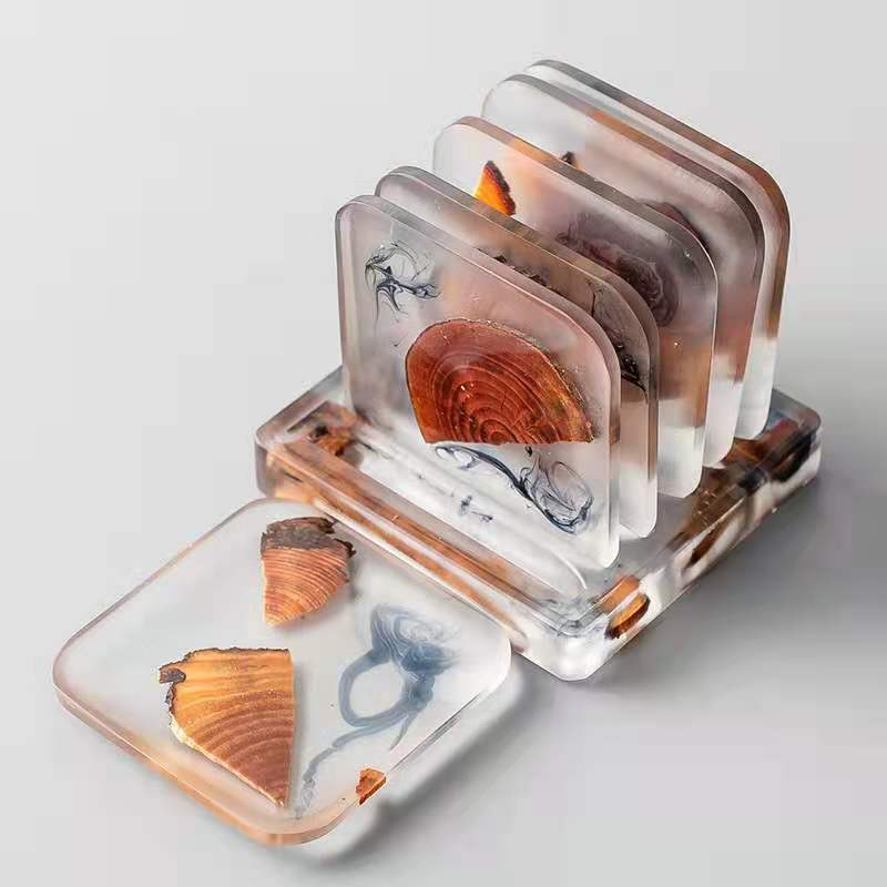 Resin Pine Ink Coasters Tea Utensils Household