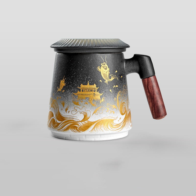 Fish Leap Dragon Gate Home Mug Office Coffee Cup-5