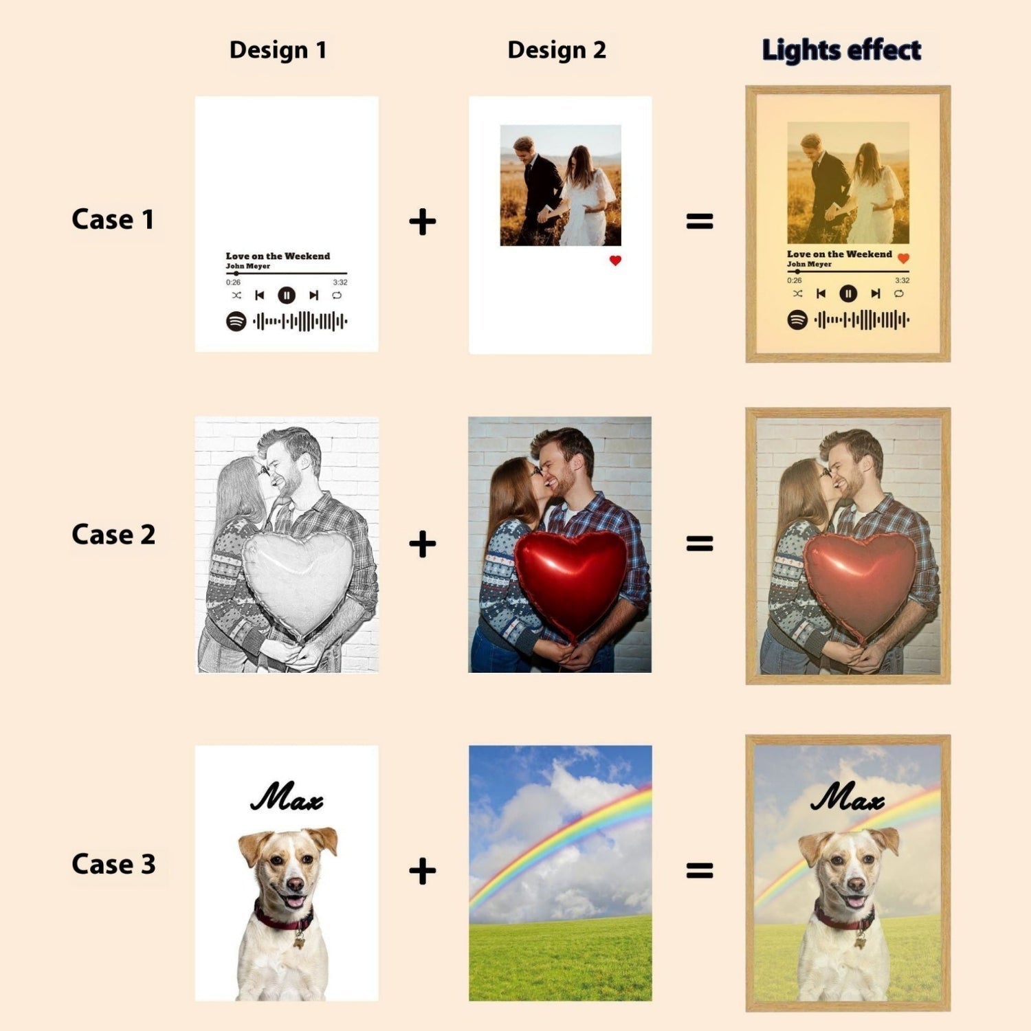 Custom LED Light Painting Personalized Photo Night Lamp Gift-3