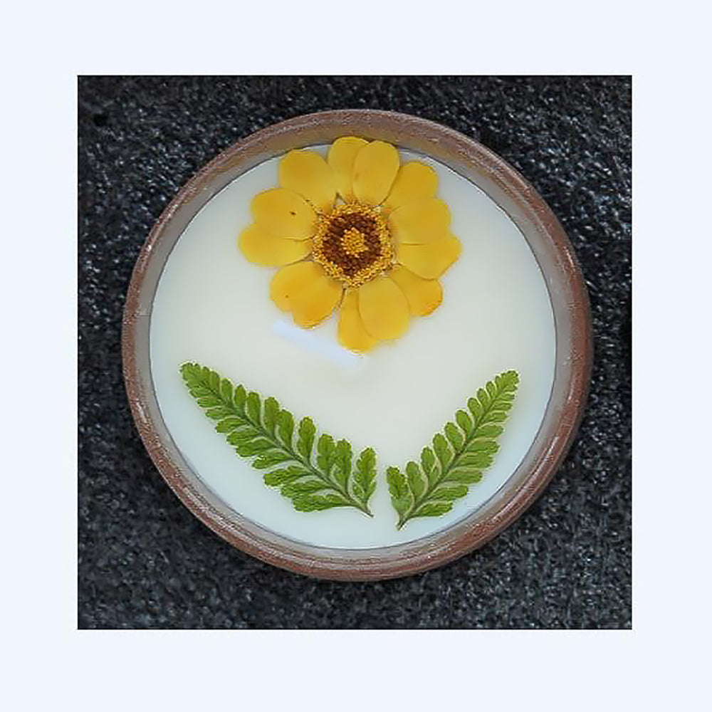 Dried Flower Scented Candle Mini Ceramic Soy Wax Cup-4