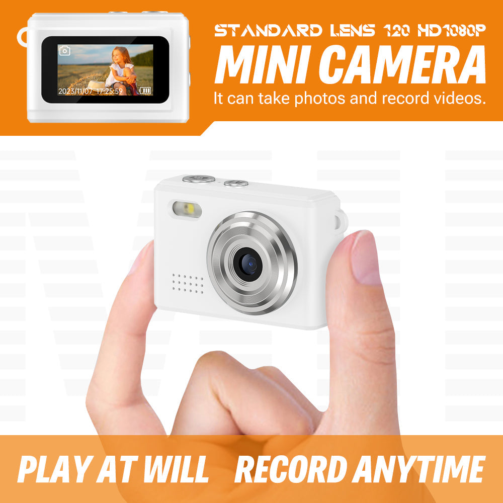 White 1080p Mini Camera Compact HD Recorder Gift for Her or Teens-2